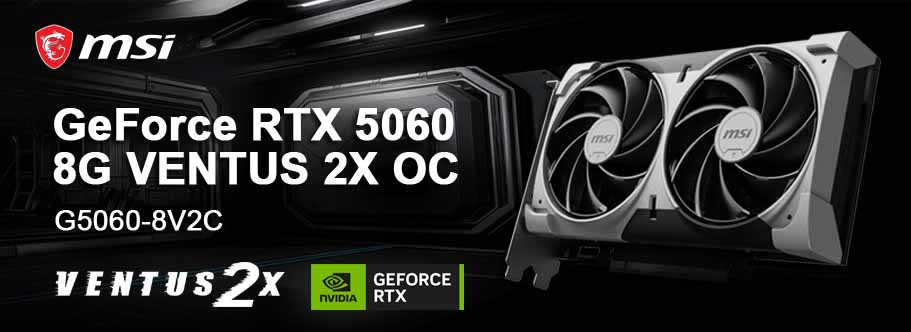 MSI GeForce RTX 5060 8G VENTUS 2X OC — производительная видеокарта нового поколения для игровых и рабочих ПК
